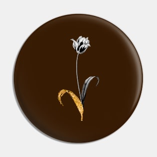 Black and Gold Leaf - Didier's Tulip - Vintage Botanical Pin