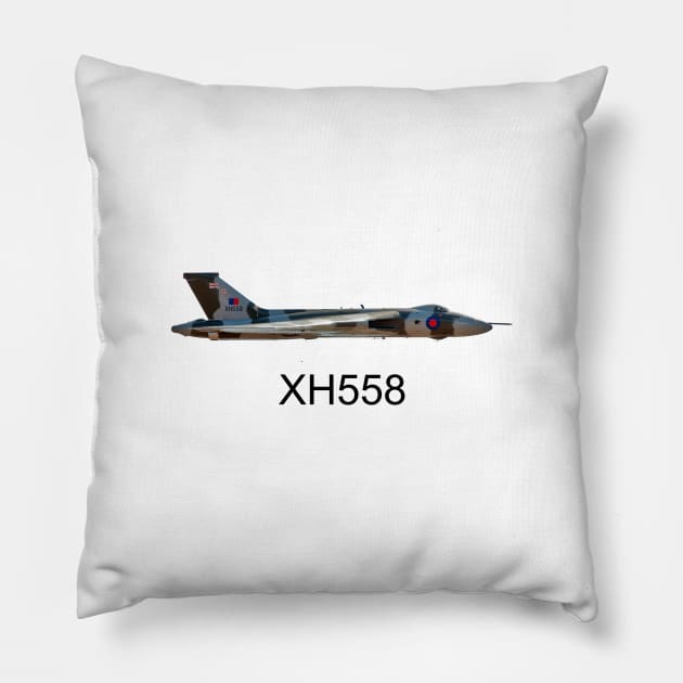 XH558 Avro Vulcan Pillow by SteveHClark