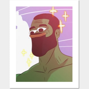 Giga Chad meme' Poster, picture, metal print, paint by Lowpoly