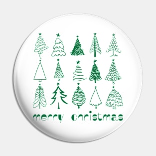 Merry Christmas Trees Pin