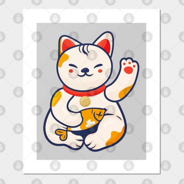 Maneki Neko Lucky Cat Maneki Neko Posters And Art Prints Teepublic Uk