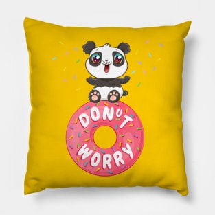 Panda on donut Pillow