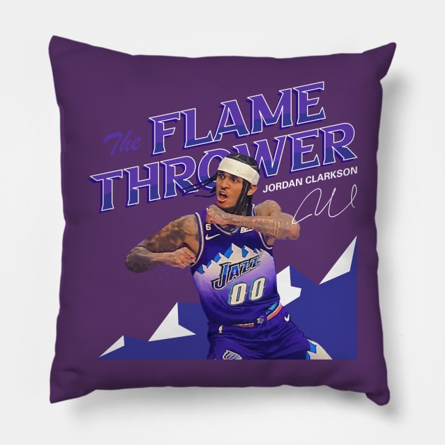 Jordan Clarkson Squared Up Pillow by Juantamad