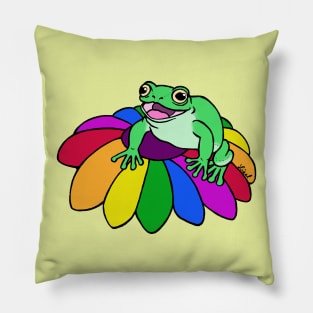 Rainbow Flower Froggy Pillow