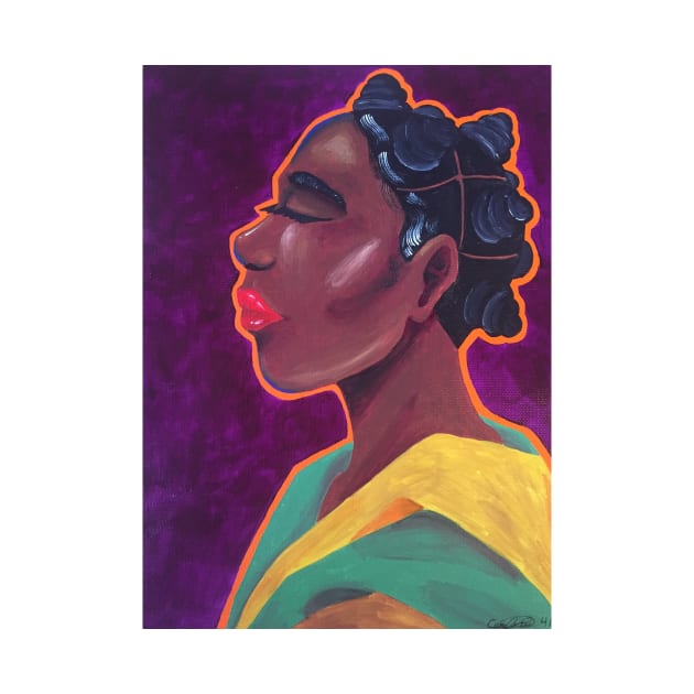 Woman With Bantu Knots by LadybugDraws