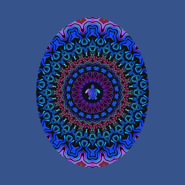 Turtle Kaleidoscope Egg Blue by SartorisArt1