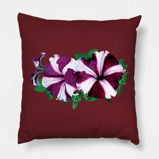 Petunias - Magenta and White Petunias Pillow