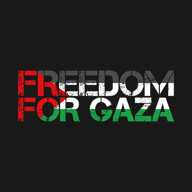 Freedom For Gaza - Palestinian Flag Symbol Of Bravery by mangobanana