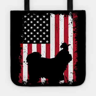 Dog Shih Tzu Dog USA Flag Patriotic 4th of July 737 paws Tote