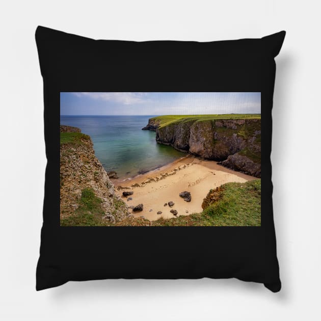 Box Bay, Pembrokeshire Pillow by dasantillo