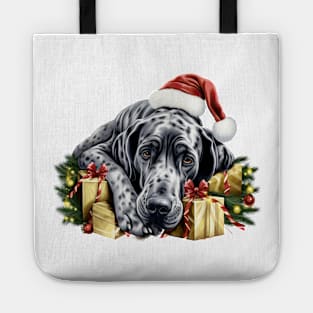 Lazy Great Dane Dog at Christmas Tote