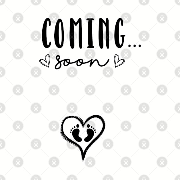 Coming soon - Pregnancy reveal surprise new baby due date. Perfect present for mom mother dad father friend him or her by SerenityByAlex