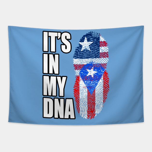 Puerto Rican And Liberian Mix DNA Flag Heritage Tapestry by Just Rep It!!