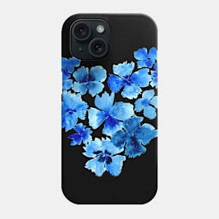 Heart Shaped Blue Flowers Phone Case