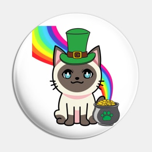 Cute Siamese cat is a leprechaun Pin