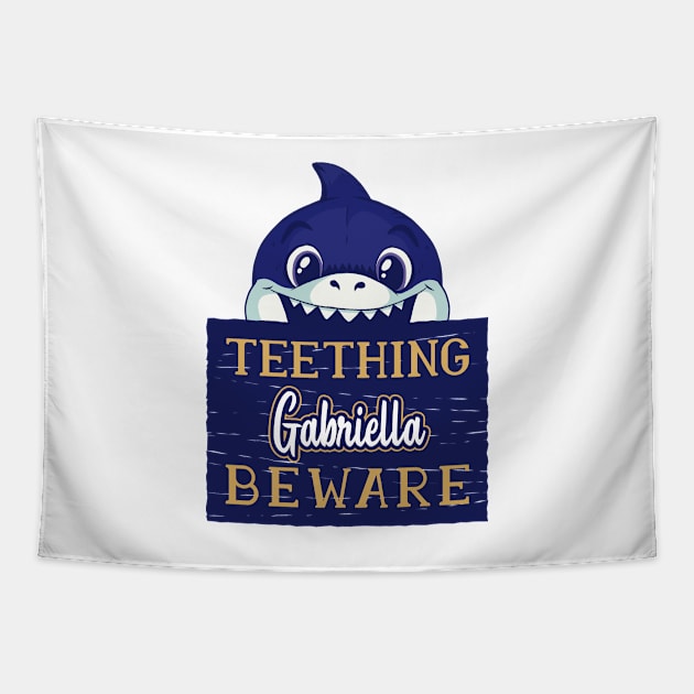 Gabriella - Funny Kids Shark - Personalized Gift Idea - Bambini Tapestry by Bambini