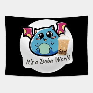 Boba Lover Cute Creature Tapestry