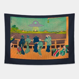 UFO in Japan - Hokusai Tapestry