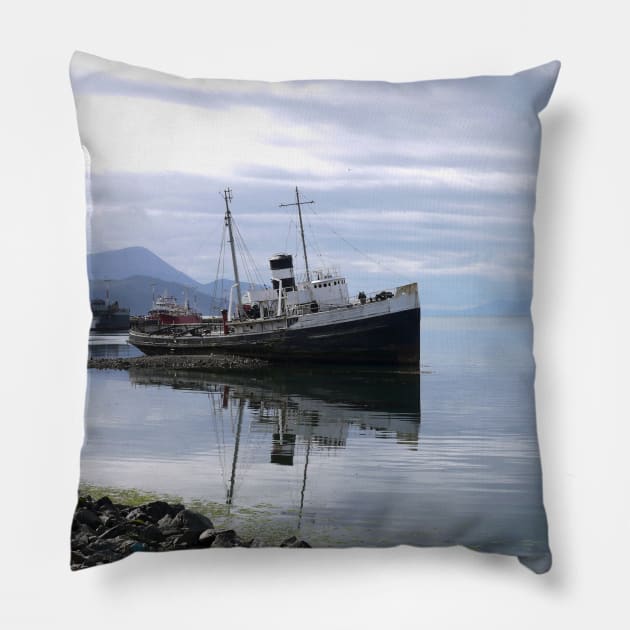 Abandoned at Ushuaia, the worlds end Pillow by stevepaint