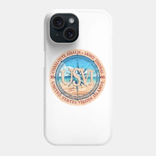 Charlotte Amalie, Saint Thomas, US Virgin Islands, Beach and Wind Rose Phone Case