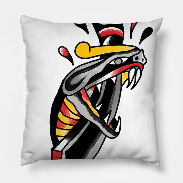 Snake Tattoo Pillow by pirsicivan