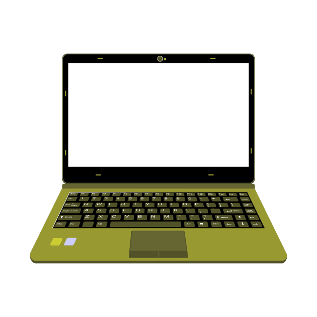realistic laptop vector illustration in yellow and green color by asepsarifudin09