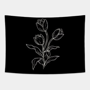 outline bunga tulip illustration Tapestry