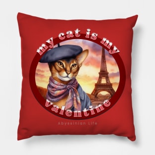 My French Valentine Cat Abyssinian Life 05A Pillow