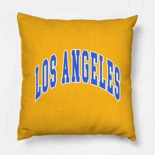 Los Angeles - Block Arch - Gold Blue/White Pillow