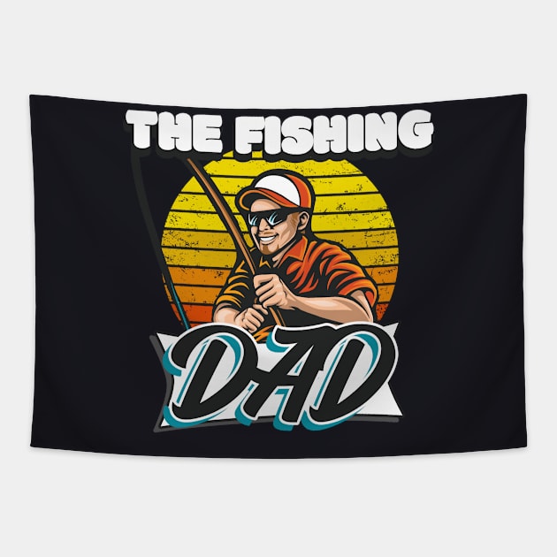 The fishing Dad Fisher Tapestry by Foxxy Merch