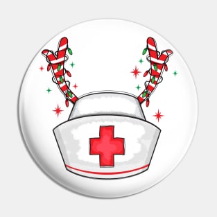 Christmas Nurse Hat Reindeer Pin