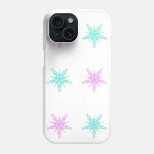 Pink and Blue Snowflakes Phone Case