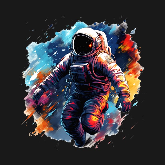 Astronaut in space abstract water color by ramith-concept