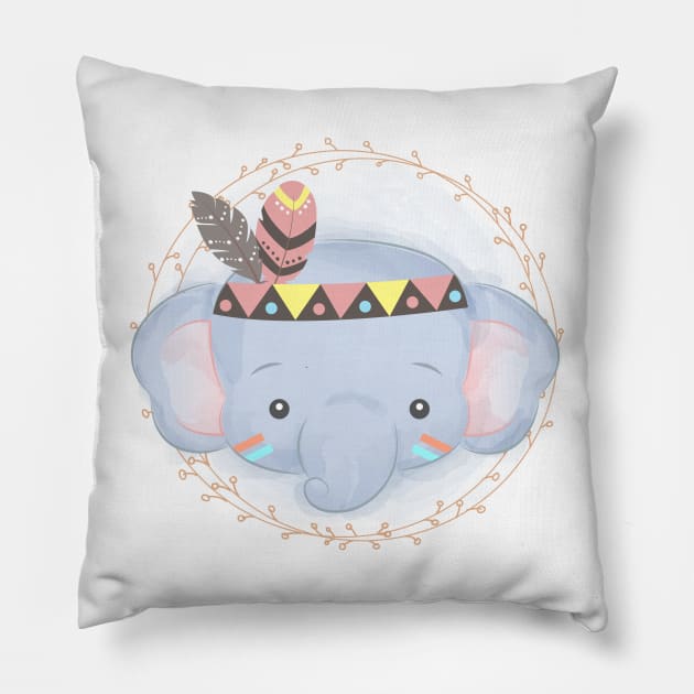 Elephant Pillow by O2Graphic