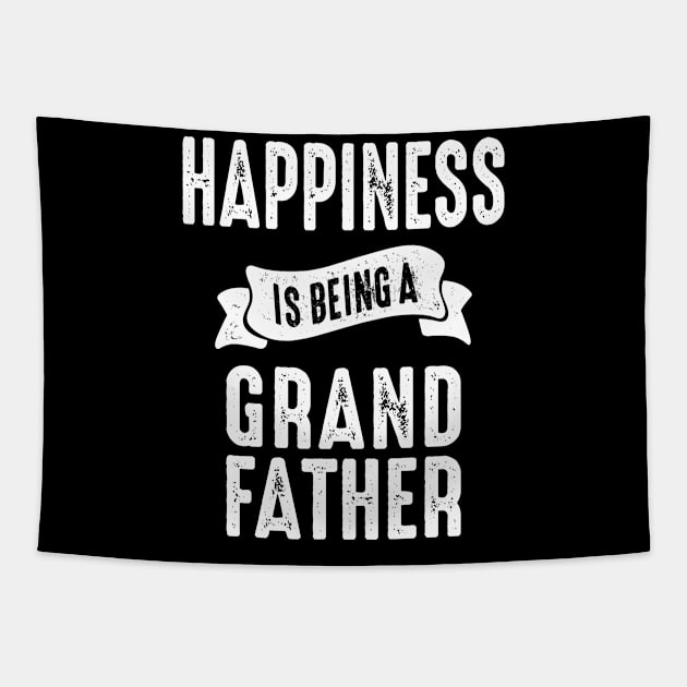 Mens Happiness Is Being a Grandfather Grandpa Gift Tapestry by cidolopez