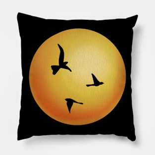 Birds at sunset Pillow