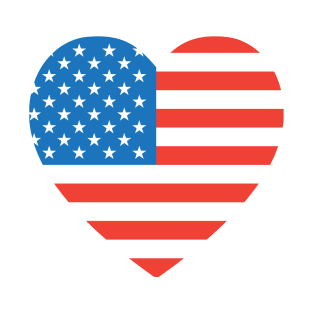 Heart Love USA FLAG 4th Of July & America Summer Party Patriotic Decoration and Gifts T-Shirt