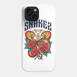 Two Snakes Flowers Phone Case