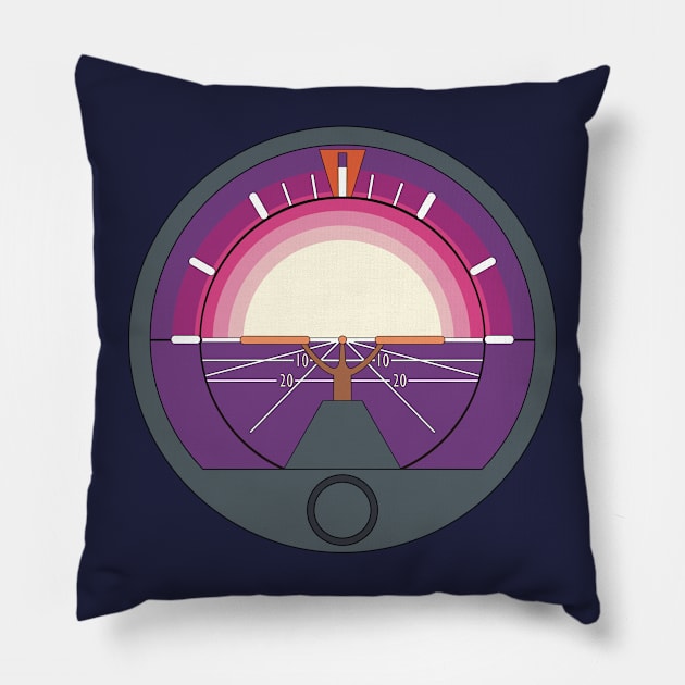 Attitude Indicator Sunrise Pillow by Kassi Skye