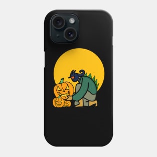 Pumpkin-headed zombie design Phone Case