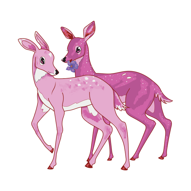 Pink Doe Couple | Lesbian Pride Deer by GeorgiaGoddard