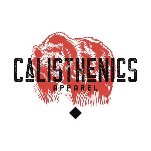 CALISTHENICS APPAREL - red bear graphic by Thom ^_^