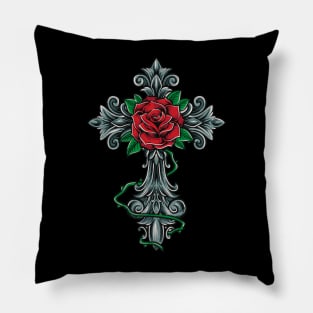 Ghotic Cross embroidery effect Pillow