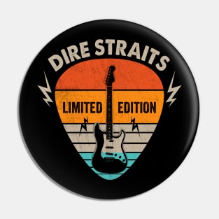 Vintage Dire Straits Name Guitar Pick Limited Edition Birthday Pin