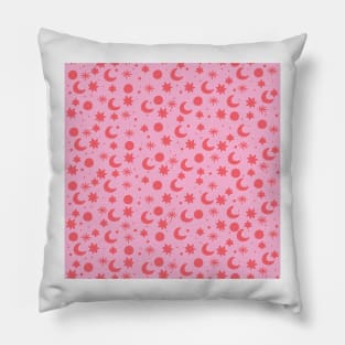 Cosmis space in pinky red Pillow