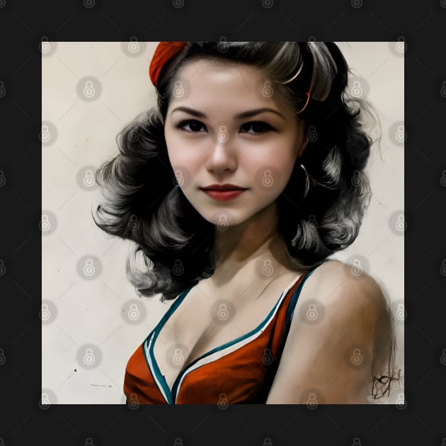 Top model from 1940s painting by ai1art