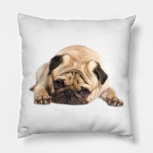 Cute Sleepy Pug Pillow