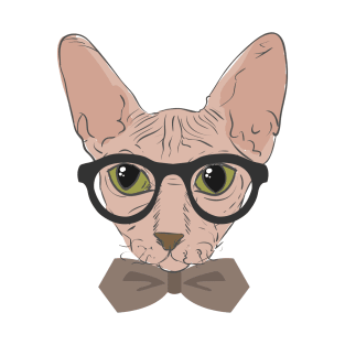 Hipster Sphynx Cat T-Shirt