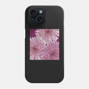 Beautiful Pattern with lovely dahlias in pink, red and purple tones Phone Case