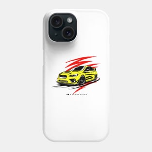 subie WRX sti illustration vector art Phone Case